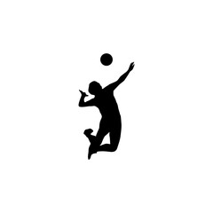 volleyball player vector illustration for icon,symbol or logo. volleyball player silhouette