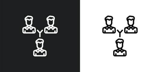 business partnership icon isolated in white and black colors. business partnership outline vector icon from people collection for web, mobile apps and ui.