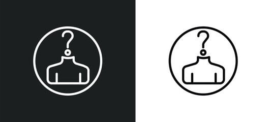 Fototapeta premium unknown icon isolated in white and black colors. unknown outline vector icon from people collection for web, mobile apps and ui.