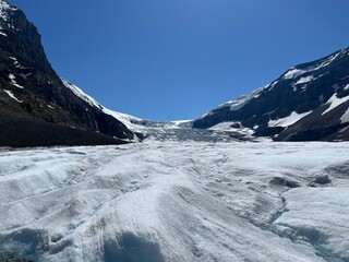 The Athabasca Glacier (one of the enormous glaciers that make up the Columbia Icefield)
