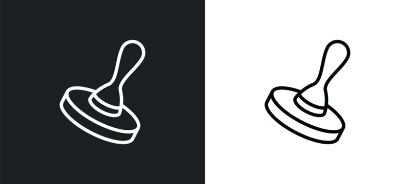 wooden stamper icon isolated in white and black colors. wooden stamper outline vector icon from other collection for web, mobile apps and ui.