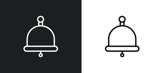 boat bell icon isolated in white and black colors. boat bell outline vector icon from nautical collection for web, mobile apps and ui.