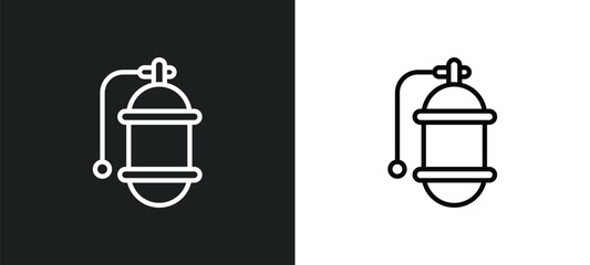 air tank icon isolated in white and black colors. air tank outline vector icon from nautical collection for web, mobile apps and ui.
