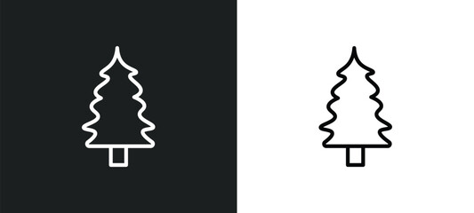 Fototapeta na wymiar eastern redcedar tree icon isolated in white and black colors. eastern redcedar tree outline vector icon from nature collection for web, mobile apps and ui.