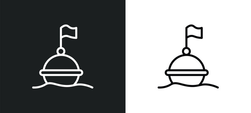 buoy icon isolated in white and black colors. buoy outline vector icon from nautical collection for web, mobile apps and ui.