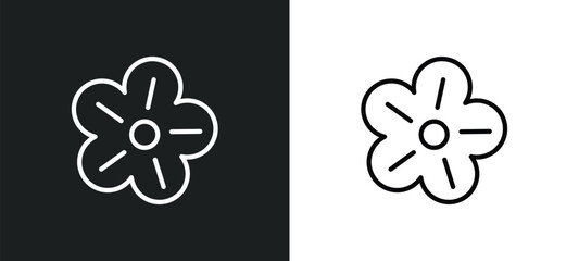 petunia icon isolated in white and black colors. petunia outline vector icon from nature collection for web, mobile apps and ui. - obrazy, fototapety, plakaty