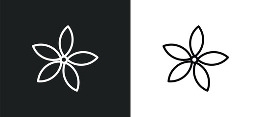 neroli icon isolated in white and black colors. neroli outline vector icon from nature collection for web, mobile apps and ui.
