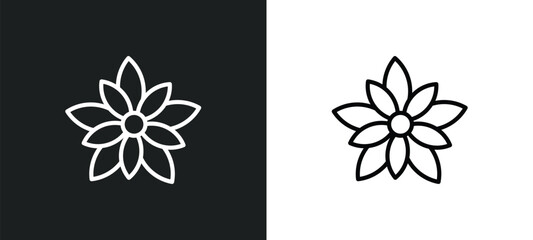 Fototapeta na wymiar nymphea icon isolated in white and black colors. nymphea outline vector icon from nature collection for web, mobile apps and ui.