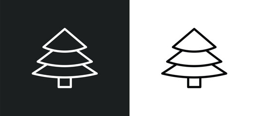 red spruce tree icon isolated in white and black colors. red spruce tree outline vector icon from nature collection for web, mobile apps and ui.