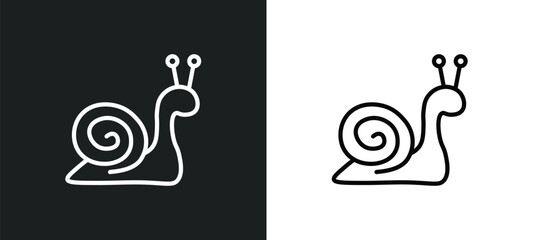 snail icon isolated in white and black colors. snail outline vector icon from nature collection for web, mobile apps and ui. © Farahim