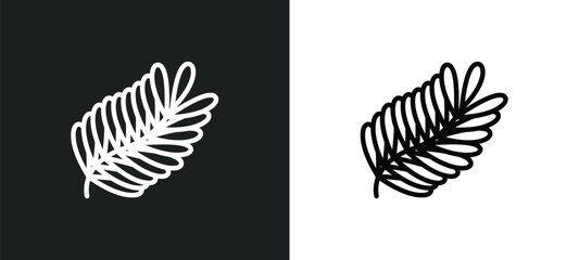 Fototapeta na wymiar fern icon isolated in white and black colors. fern outline vector icon from nature collection for web, mobile apps and ui.