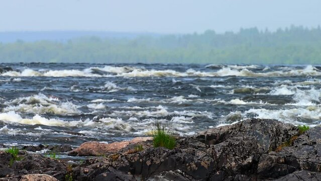 Fast flowing river with rapids