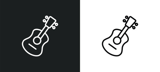 ukelele icon isolated in white and black colors. ukelele outline vector icon from music and media collection for web, mobile apps and ui.