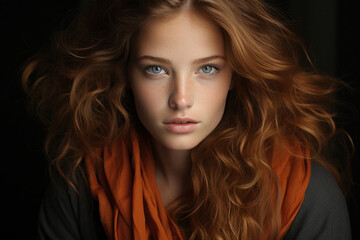 Fototapeta premium Beauty portrait of female face with natural skin