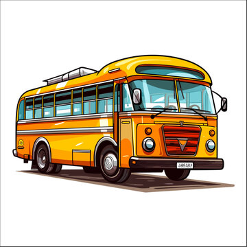 Yellow School Bus Illustration Clipart 