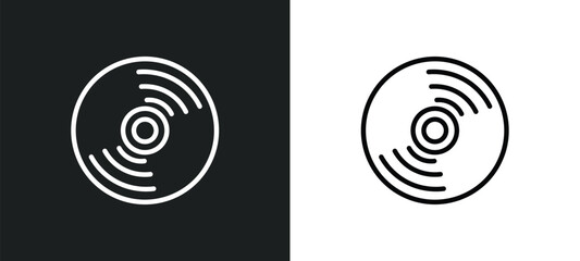 cd icon isolated in white and black colors. cd outline vector icon from music and media collection for web, mobile apps and ui.