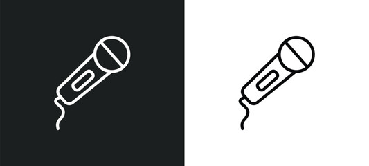 hand mic icon isolated in white and black colors. hand mic outline vector icon from music and media collection for web, mobile apps and ui.