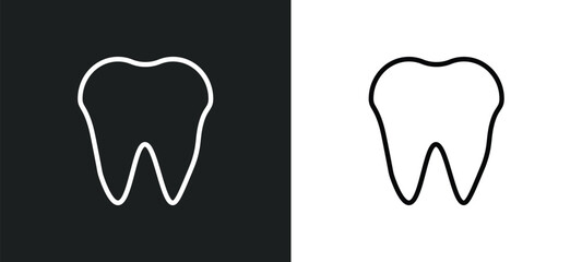 tooth icon isolated in white and black colors. tooth outline vector icon from medical collection for web, mobile apps and ui.