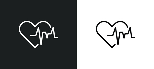 cardiogram icon isolated in white and black colors. cardiogram outline vector icon from medical collection for web, mobile apps and ui.