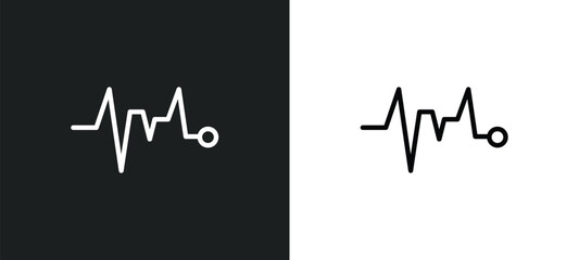 pulse line icon isolated in white and black colors. pulse line outline vector icon from medical collection for web, mobile apps and ui. © Farahim