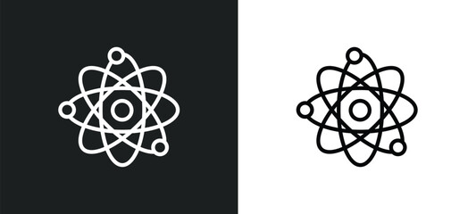 atomic structure icon isolated in white and black colors. atomic structure outline vector icon from medical collection for web, mobile apps and ui.