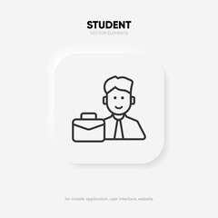 Business man icon, linear style sign for mobile concept and web design. Symbol, logo illustration for ui ux mobile app website