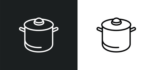 saucepan icon isolated in white and black colors. saucepan outline vector icon from kitchen collection for web, mobile apps and ui.