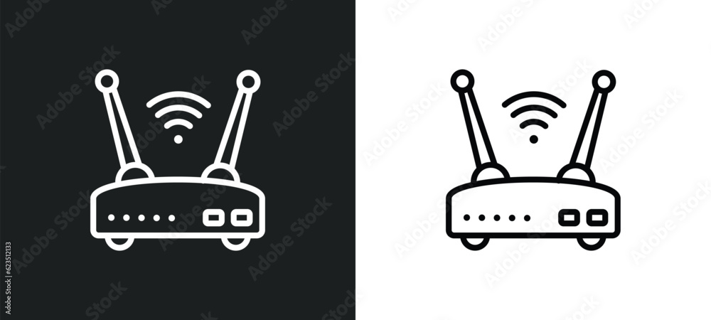 Poster wireless router icon isolated in white and black colors. wireless router outline vector icon from in
