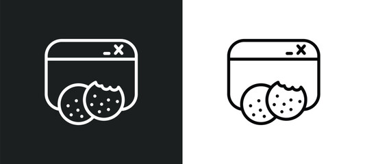 web cookies icon isolated in white and black colors. web cookies outline vector icon from internet security collection for web, mobile apps and ui.