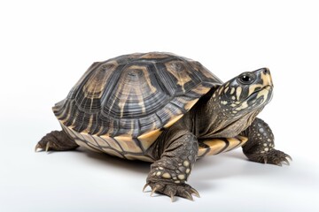 Obraz premium Exotic turtle isolated on white background.