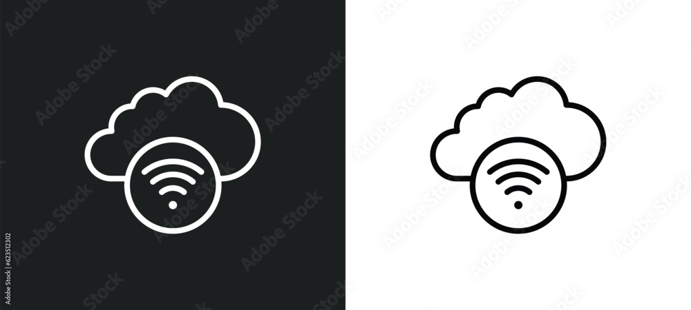 Poster networking icon isolated in white and black colors. networking outline vector icon from internet sec