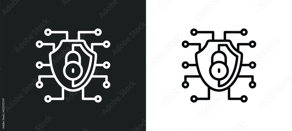 Poster network icon isolated in white and black colors. network outline vector icon from internet security 