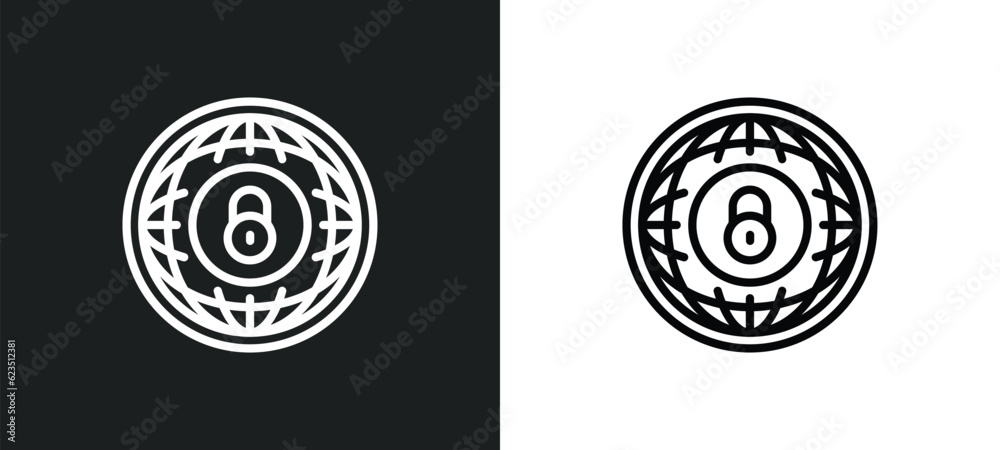 Poster internet icon isolated in white and black colors. internet outline vector icon from internet securit