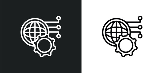 network optimization icon isolated in white and black colors. network optimization outline vector icon from internet security collection for web, mobile apps and ui.