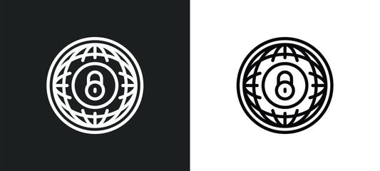 internet icon isolated in white and black colors. internet outline vector icon from internet security collection for web, mobile apps and ui.