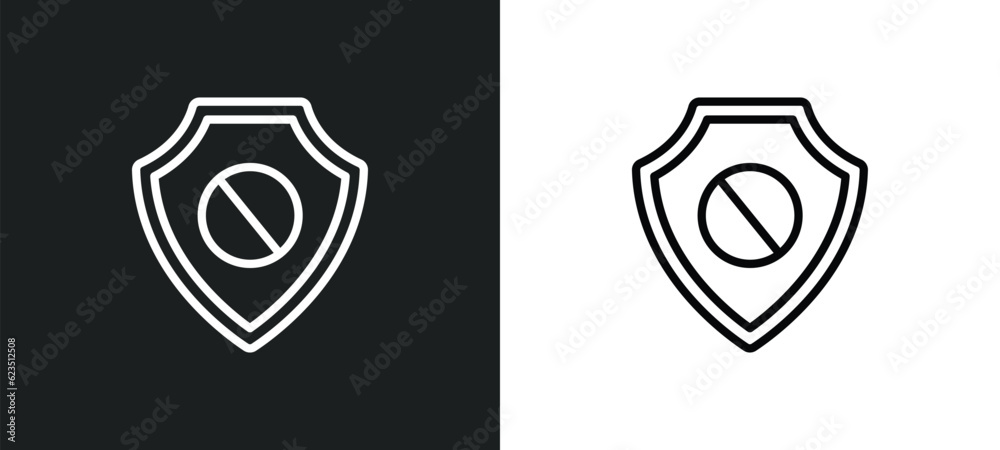 Poster access denied icon isolated in white and black colors. access denied outline vector icon from intern