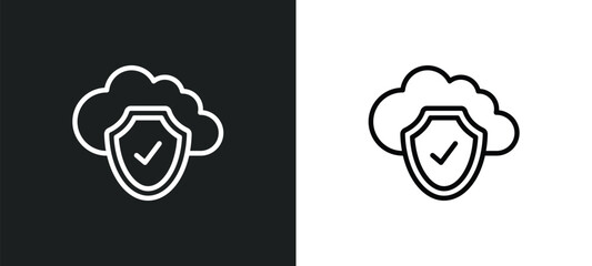 cloud icon isolated in white and black colors. cloud outline vector icon from internet security collection for web, mobile apps and ui.