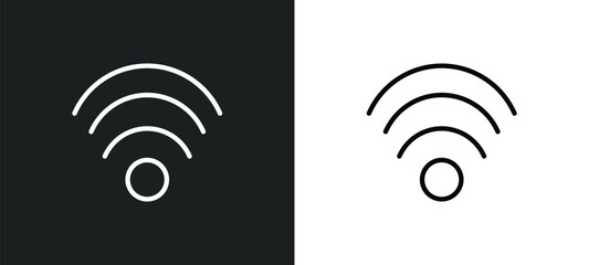 free wifi icon isolated in white and black colors. free wifi outline vector icon from hotel collection for web, mobile apps and ui.