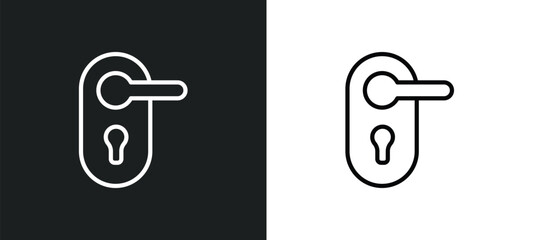 doorknob icon isolated in white and black colors. doorknob outline vector icon from hotel and restaurant collection for web, mobile apps and ui. - obrazy, fototapety, plakaty