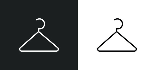 hanger icon isolated in white and black colors. hanger outline vector icon from hotel and restaurant collection for web, mobile apps and ui.