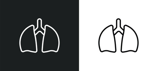 lung icon isolated in white and black colors. lung outline vector icon from health and medical collection for web, mobile apps and ui.