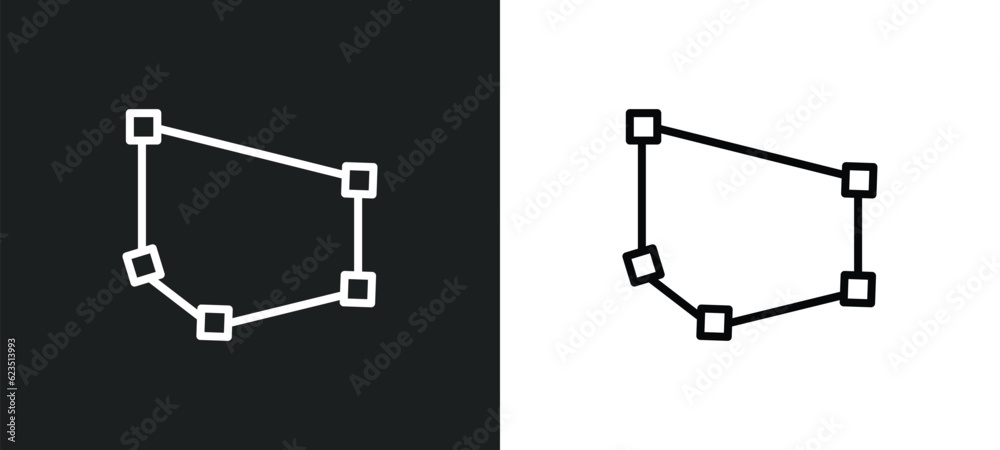 Poster polygon icon isolated in white and black colors. polygon outline vector icon from geometric figure c