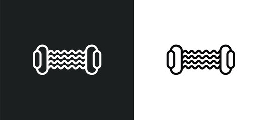 resistance icon isolated in white and black colors. resistance outline vector icon from gym and fitness collection for web, mobile apps and ui.