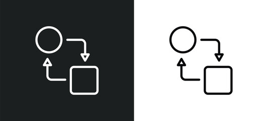 transform icon isolated in white and black colors. transform outline vector icon from geometric figure collection for web, mobile apps and ui.
