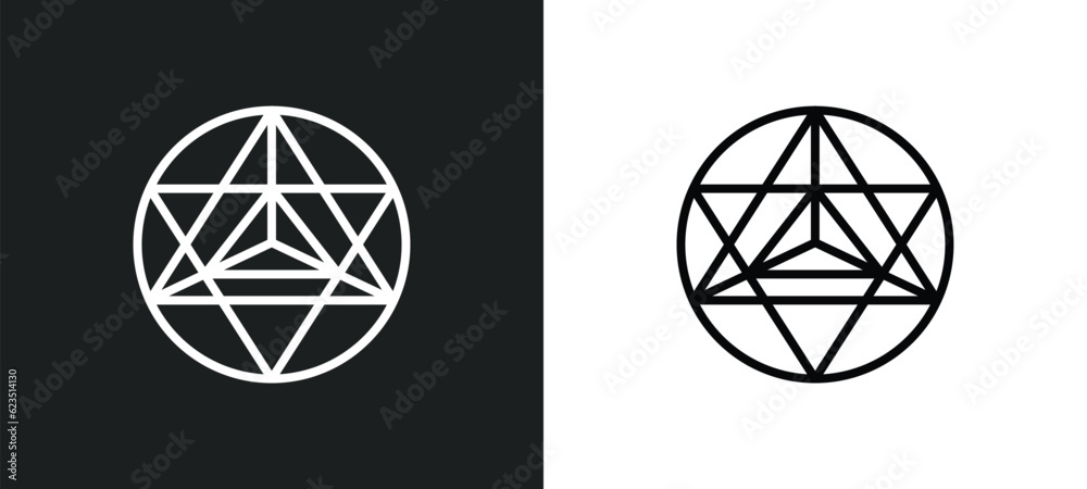 Poster metatron cube icon isolated in white and black colors. metatron cube outline vector icon from geomet