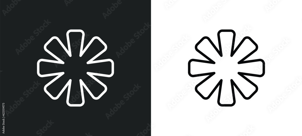 Poster asterisk icon isolated in white and black colors. asterisk outline vector icon from geometry collect