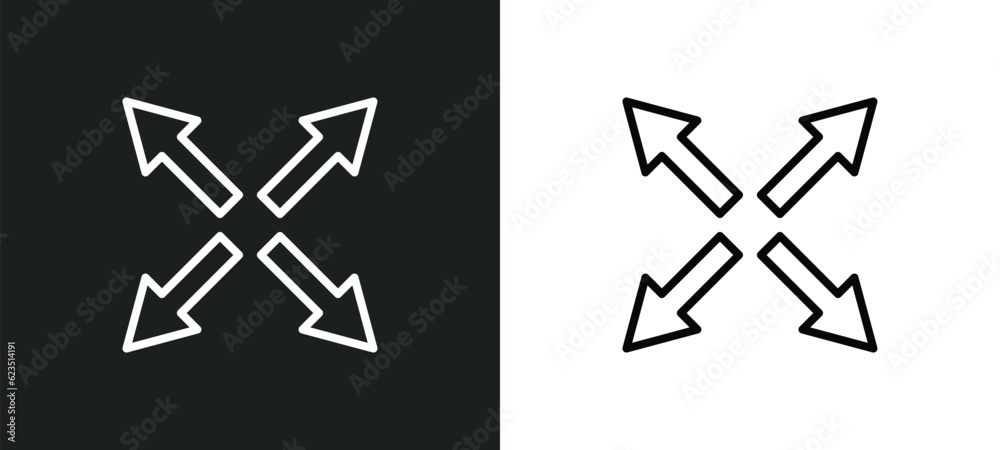 Poster extend icon isolated in white and black colors. extend outline vector icon from geometry collection 