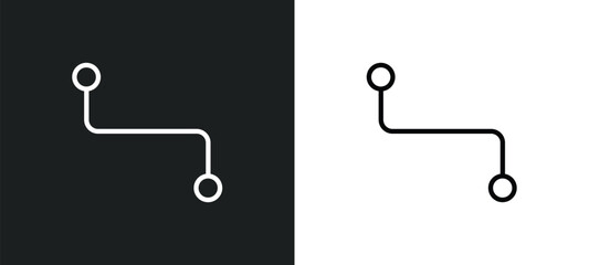 line segment icon isolated in white and black colors. line segment outline vector icon from geometry collection for web, mobile apps and ui.