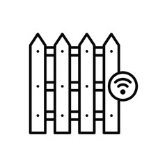 Smart Fence icon. Vector stock illustration.