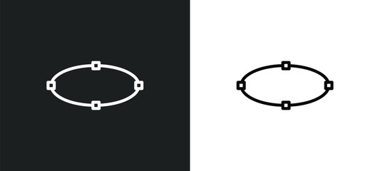 ellipse icon isolated in white and black colors. ellipse outline vector icon from geometry collection for web, mobile apps and ui. © Farahim
